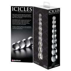 Icicles No. 2 - gömbös üveg dildó (áttetsző)