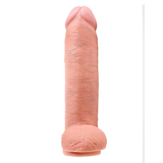 King Cock 12 herés nagy dildó (30 cm) - natúr