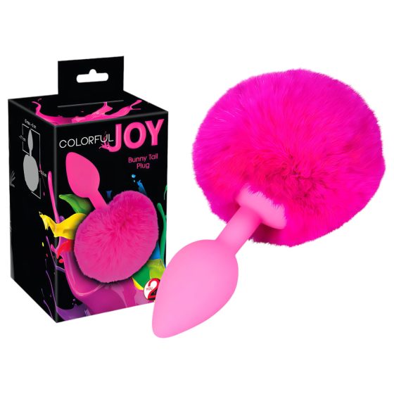 / Colorful JOY - anál plug nyuszifarokkal (pink)