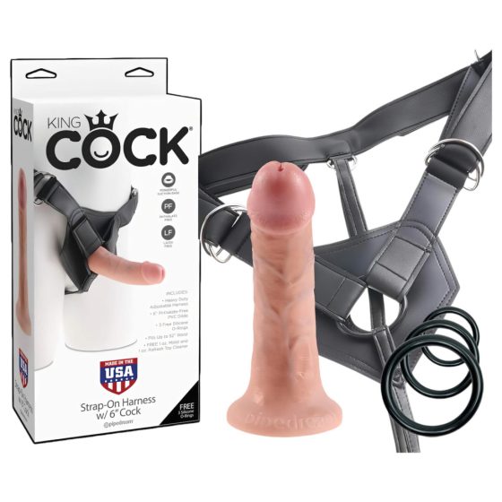 King Cock Strap-on 6 - felcsatolható dildó - natúr