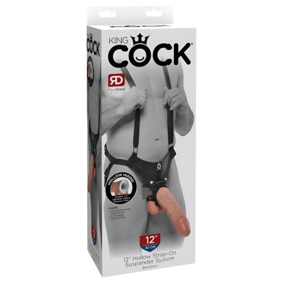 King Cock Strap-on 12 - felcsatolható dildó hámmal (30cm)