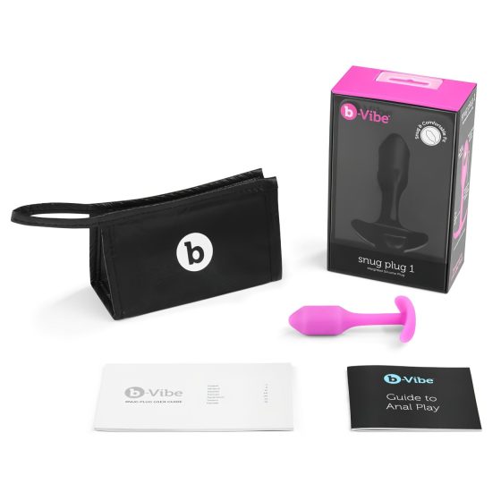 b-vibe Snug Plug 1 - anál plug belső súllyal (55g) - pink