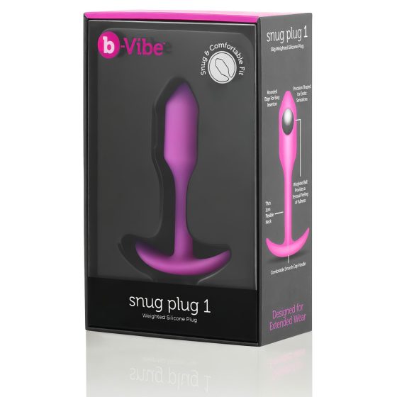 b-vibe Snug Plug 1 - anál plug belső súllyal (55g) - pink