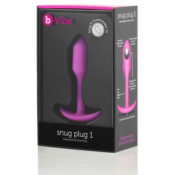 b-vibe Snug Plug 1 - anál dildó belső súllyal (55g) - pink