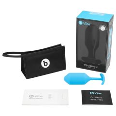   b-vibe Snug Plug 3 - dupla golyós anál dildó (180g) - kék