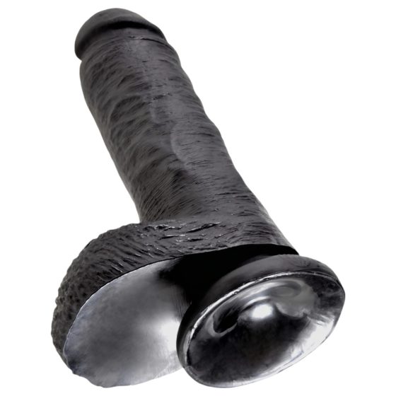 King Cock 8 herés dildó (20 cm) - fekete