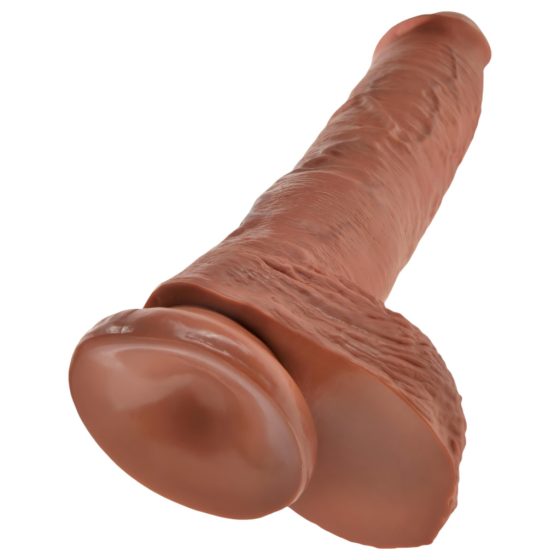 King Cock 10 herés nagy dildó (25 cm) - barna