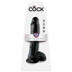 King Cock 10 herés dildó (25 cm) - fekete