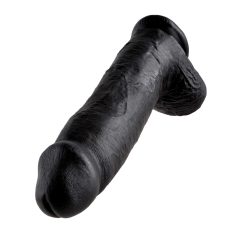 King Cock 12 herés nagy dildó (30 cm) - fekete