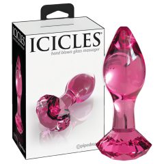 Icicles No. 79 - kúpos üveg anál plug (pink)