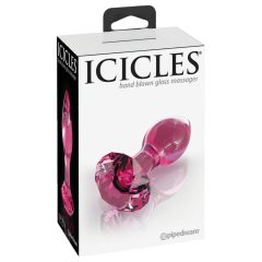 Icicles No. 79 - kúpos üveg anál dildó (pink)