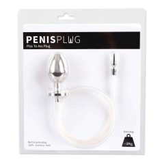   Piss to Ass Plug - üreges acél anál dildó húgycsőtágítóval