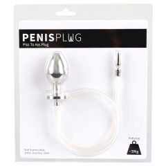   Piss to Ass Plug - üreges acél anál dildó húgycsőtágítóval