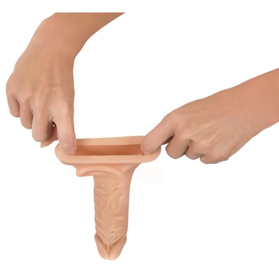 Realistixxx - heregyűrűs péniszköpeny - 16cm (natúr)