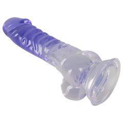   / Crystal Clear - talpas herés dildó - 19,5 cm (áttetsző-lila)