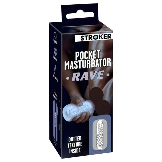 / STROKER Rave - műpopsi maszturbátor (áttetsző)