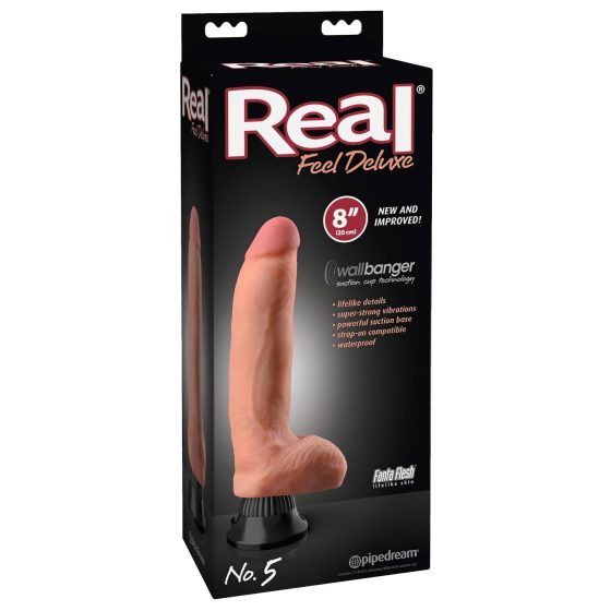 Real Feel Deluxe No.5 - herés, élethű vibrátor (natúr)