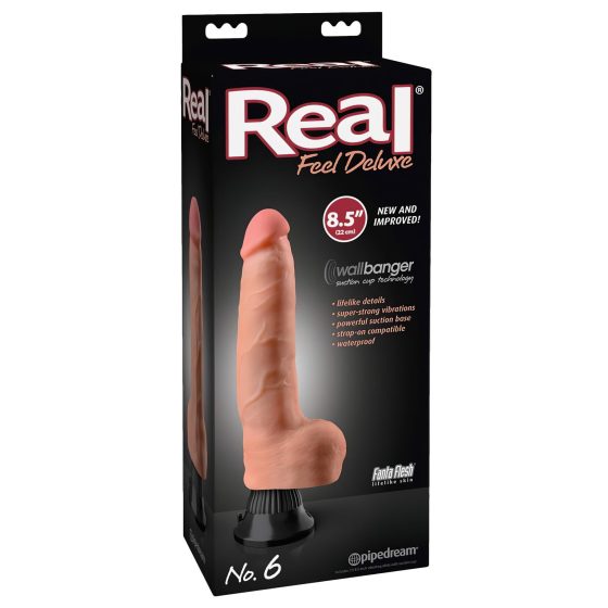 Real Feel Deluxe No.6 - herés, élethű vibrátor (natúr)