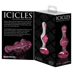 Icicles No. 75 - szíves, üveg anál dildó (pink)