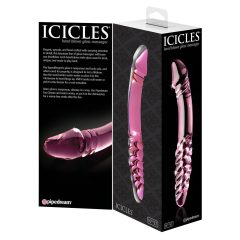 Icicles No. 57 - péniszes kétvégű üveg dildó (pink)