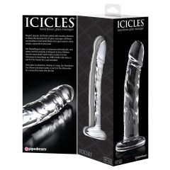 Icicles No. 62 - péniszes üveg dildó (áttetsző)