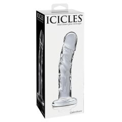 Icicles No. 62 - péniszes üveg dildó (áttetsző)