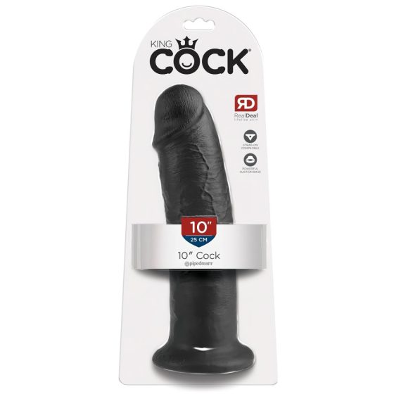 King Cock 10 - nagy tapadótalpas dildó (25cm) - fekete