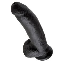   King Cock 9 - nagy tapadótalpas, herés dildó (23cm) - fekete