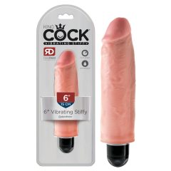   King Cock 6 Stiffy - vízálló, élethű vibrátor (15cm) - natúr