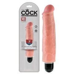   King Cock 7 Stiffy - vízálló, élethű vibrátor (18cm) - natúr