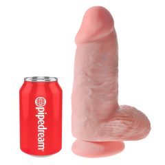   King Cock 9 Chubby - tapadótalpas, herés dildó (23cm) - natúr