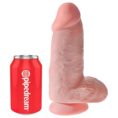   King Cock 9 Chubby - tapadótalpas, herés dildó (23cm) - natúr