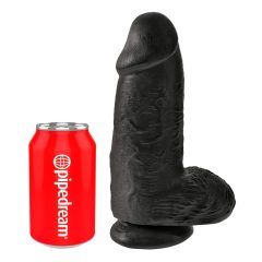   King Cock 9 Chubby - tapadótalpas, herés dildó (23cm) - fekete