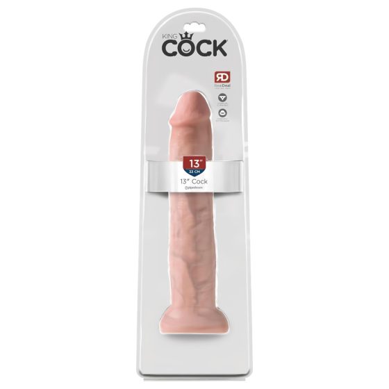 / King Cock 13 - gigantikus élethű dildó (33cm) - natúr