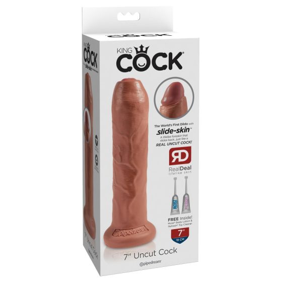 King Cock 7 - élethű dildó (18cm) - sötét natúr