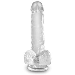 King Cock Clear 6 - tapadótalpas, herés kis dildó (15cm)