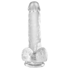 King Cock Clear 6 - tapadótalpas, herés kis dildó (15cm)