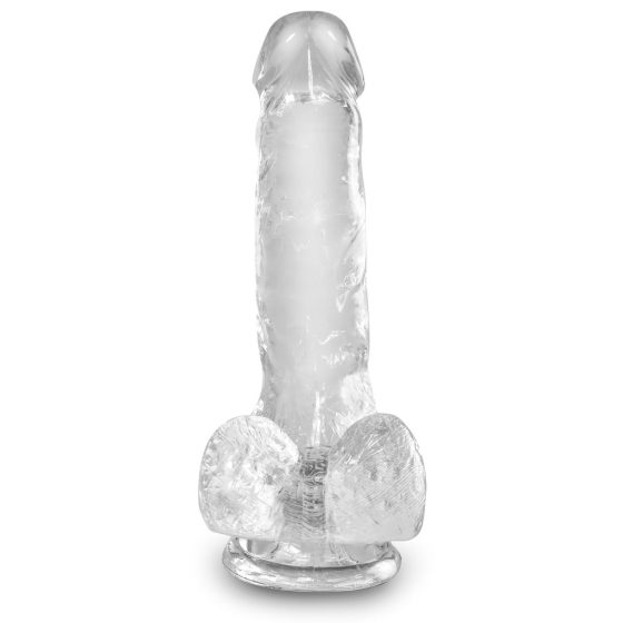 King Cock Clear 6 - tapadótalpas, herés kis dildó (15cm)