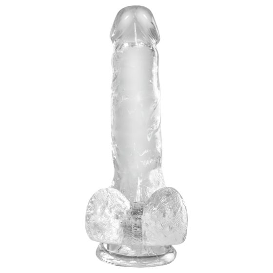 King Cock Clear 6 - tapadótalpas, herés kis dildó (15cm)