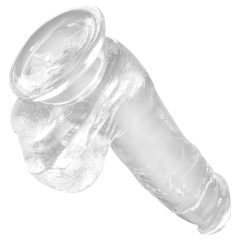 King Cock Clear 6 - tapadótalpas, herés kis dildó (15cm)