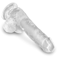 King Cock Clear 6 - tapadótalpas, herés kis dildó (15cm)