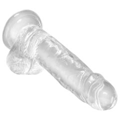 King Cock Clear 7 - tapadótalpas, herés dildó (18cm)