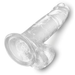 King Cock Clear 7 - tapadótalpas, herés dildó (18cm)