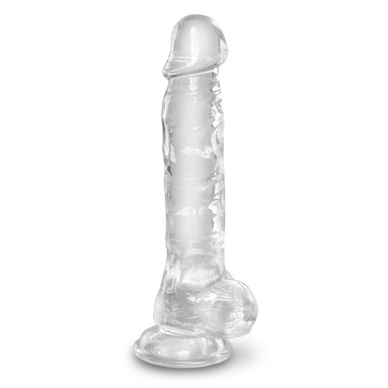 King Cock Clear 8 - tapadótalpas, herés dildó (20cm)