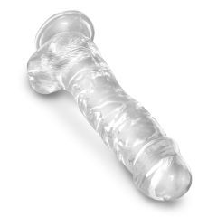 King Cock Clear 8 - tapadótalpas, herés dildó (20cm)