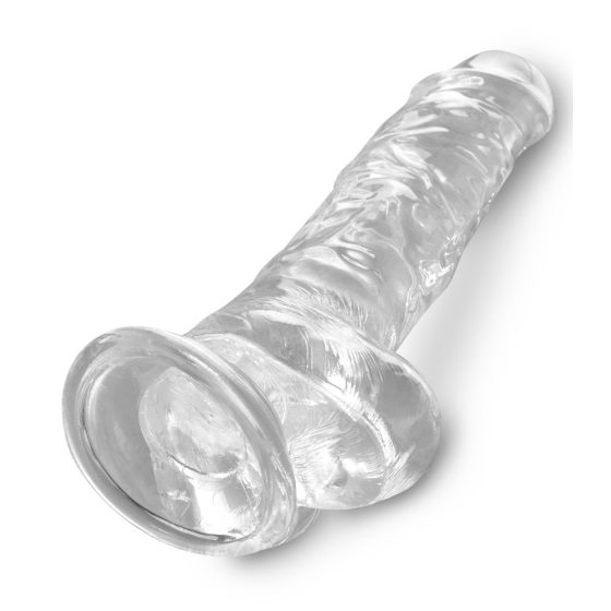 King Cock Clear 8 - tapadótalpas, herés dildó (20cm)