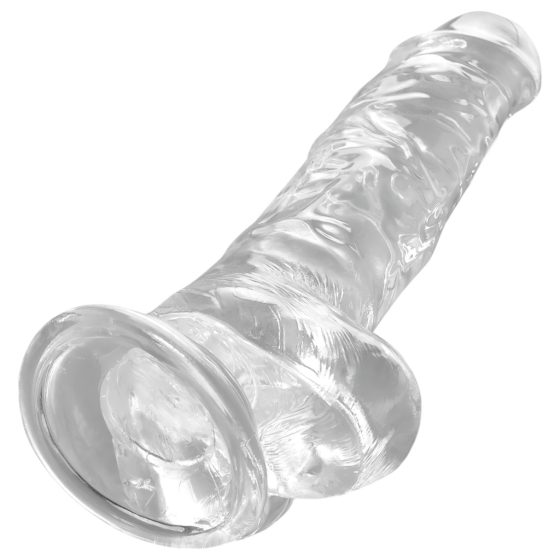 King Cock Clear 8 - tapadótalpas, herés dildó (20cm)