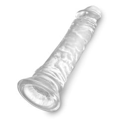 King Cock Clear 8 - tapadótalpas, nagy dildó (20cm)