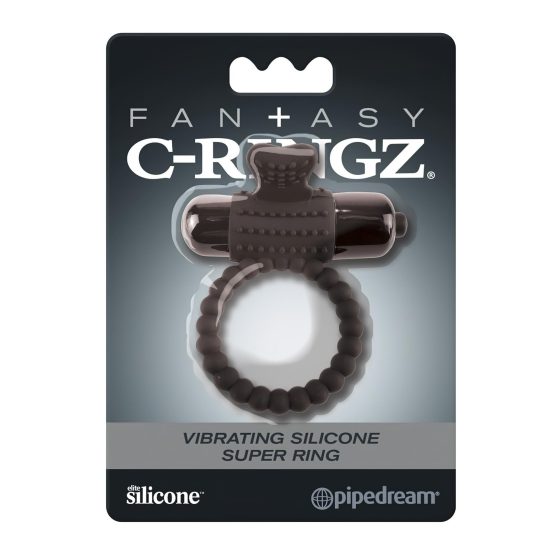 Pipedrem Fantasy C-Ringz - vibrációs péniszgyűrű (fekete)