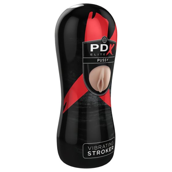 PDX Pussy Vibrating Stroker - vibrációs műpunci (natúr)